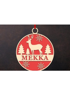 Σετ των 3 Intra απο ξύλο plywood 3mm-4mm πάχος Χριστουγεννιάτικο Στολίδι Deer Δίασταση 8x8 cm INTRAFABR-50815196