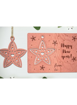 Σετ των 3 Intra απο ξύλο plywood 3mm-4mm πάχος Χριστουγεννιάτικο στολίδι Σχέδιο Δίασταση 8x8 cm INTRAFABR-75888271