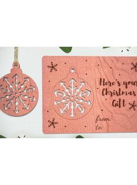 Σετ των 3 Intra απο ξύλο plywood 3mm-4mm πάχος Χριστουγεννιάτικο στολίδι Σχέδιο Δίασταση 8x8 cm INTRAFABR-75888299