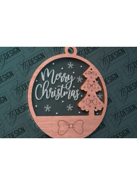 Σετ των 3 Intra απο ξύλο plywood 3mm-4mm πάχος Χριστουγεννιάτικο στολίδι Σχέδιο Δίασταση 8x8 cm INTRAFABR-79659937