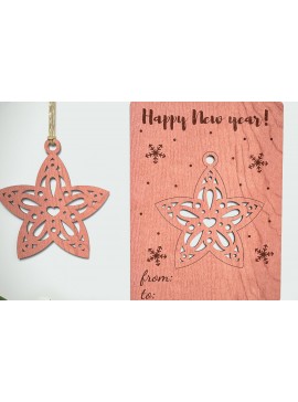 Σετ των 3 Intra απο ξύλο plywood 3mm-4mm πάχος Χριστουγεννιάτικο στολίδι Σχέδιο Δίασταση 8x8 cm INTRAFABR-75888056