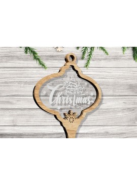 Σετ των 3 Intra απο ξύλο plywood 3mm-4mm πάχος ΧΡΙΣΤΟΥΓΕΝΝΙΑΤΙΚΟ ΣΤΟΛΙΔΙ, Πρότυπο κοπής με λέιζερ Δίασταση 5x3 cm INTRAFABR-82408232