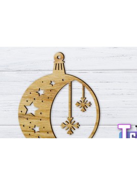 Σετ των 3 Intra απο ξύλο plywood 3mm-4mm πάχος Χριστουγεννιάτικο στολίδι Δίασταση 8x8 cm INTRAFABR-36318489