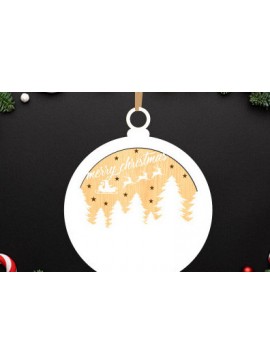 Σετ των 3 Intra απο ξύλο plywood 3mm-4mm πάχος  Χριστουγεννιάτικου Στολίδι Δίασταση 8x8 cm INTRAFABR-79554239