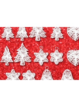 Σετ των 3 Intra απο ξύλο plywood 3mm-4mm πάχος Χριστουγεννιάτικο Στολίδι Mega Pack Cut809 Δίασταση 8x8 cm INTRAFABR-54049144