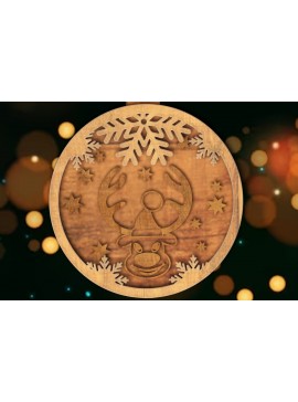 Σετ των 3 Intra απο ξύλο plywood 3mm-4mm πάχος Χριστουγεννιάτικο Στολίδι, Πολυστρωματική Χειροτεχνία Δίασταση 4x4 cm INTRAFABR-84300129