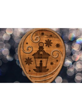 Σετ των 3 Intra απο ξύλο plywood 3mm-4mm πάχος Χριστουγεννιάτικο στολίδι, πολυστρωματική διακόσμηση σπιτιού Δίασταση 4x4 cm INTRAFABR-84508764