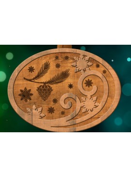 Σετ των 3 Intra απο ξύλο plywood 3mm-4mm πάχος Χριστουγεννιάτικο στολίδι, Πολυστρωματική Δίασταση 4x4 cm INTRAFABR-84637278