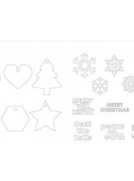 Σετ των 3 Intra απο ξύλο plywood 3mm-4mm πάχος Χριστουγεννιάτικο Στολίδι Δίασταση 8x8 cm INTRAFABR-46075880