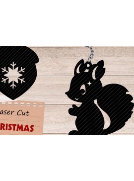 Σετ των 3 Intra απο ξύλο plywood 3mm-4mm πάχος Χριστουγεννιάτικο Στολίδι , κοπής με λέιζερ Δίασταση 8x8 cm INTRAFABR-109497800