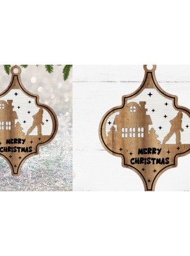 Σετ των 3 Intra απο ξύλο plywood 3mm-4mm πάχος Χριστουγεννιάτικο Στολίδι , Στολίδι  C Δίασταση 8x8 cm INTRAFABR-111741221