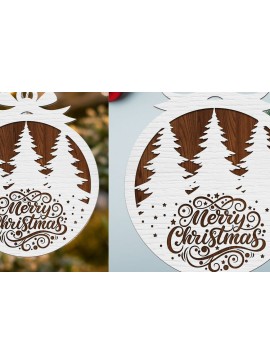 Σετ των 3 Intra απο ξύλο plywood 3mm-4mm πάχος Χριστουγεννιάτικο Στολίδι , Στολίδι  C Δίασταση 8x8 cm INTRAFABR-108798930