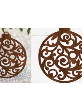 Σετ των 3 Intra απο ξύλο plywood 3mm-4mm πάχος Χριστουγεννιάτικο Στολίδι , Στολίδι  C Δίασταση 8x8 cm INTRAFABR-109171008