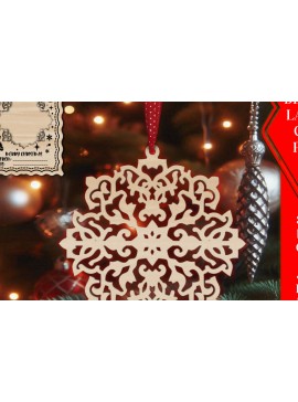 Σετ των 3 Intra απο ξύλο plywood 3mm-4mm πάχος Χριστουγεννιάτικο στολίδι με κάρτα  C Δίασταση 8x8 cm INTRAFABR-107931115