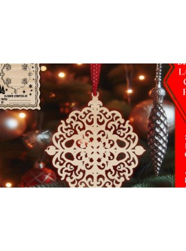 Σετ των 3 Intra απο ξύλο plywood 3mm-4mm πάχος Χριστουγεννιάτικο στολίδι με κάρτα  C Δίασταση 8x8 cm INTRAFABR-107931206