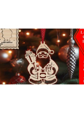 Σετ των 3 Intra απο ξύλο plywood 3mm-4mm πάχος Χριστουγεννιάτικο στολίδι με κάρτα  C Δίασταση 8x8 cm INTRAFABR-107930472