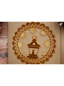Σετ των 3 Intra απο ξύλο plywood 3mm-4mm πάχος Χριστουγεννιάτικο στολίδι με πρότυπο φαναριού Δίασταση 3x3 cm INTRAFABR-109532652