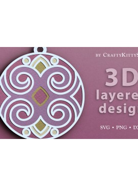 Σετ των 3 Intra απο ξύλο plywood 3mm-4mm πάχος Χριστουγεννιάτικα στολίδια 3D Layered Δίασταση 8x8 cm INTRAFABR-24668902