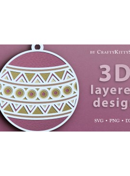 Σετ των 3 Intra απο ξύλο plywood 3mm-4mm πάχος Χριστουγεννιάτικα στολίδια 3D Layered Δίασταση 8x8 cm INTRAFABR-21643132