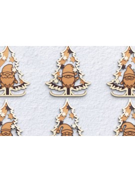 Σετ των 2 Intra απο ξύλο plywood 3mm-4mm πάχος Χριστουγεννιάτικα στολίδια 3D || ΔΕΜΑ || Δίασταση 20x30 cm INTRAFABR-79747848