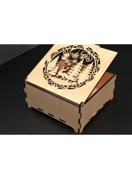 Σετ των 3 Intra απο ξύλο plywood 3mm-4mm πάχος Χριστουγεννιάτικα στολίδια κουτί 01 Δίασταση 5x5 cm INTRAFABR-104950994