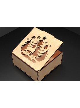 Σετ των 3 Intra απο ξύλο plywood 3mm-4mm πάχος Χριστουγεννιάτικα στολίδια Κουτί δώρου 03 Δίασταση 5x5 cm INTRAFABR-104951266