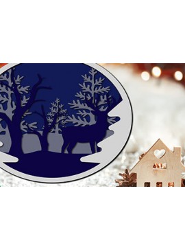 Σετ των 3 Intra απο ξύλο plywood 3mm-4mm πάχος Χριστουγεννιάτικα στολίδια, κομμένο Glowforge. Δίασταση 3x3 cm INTRAFABR-18721990