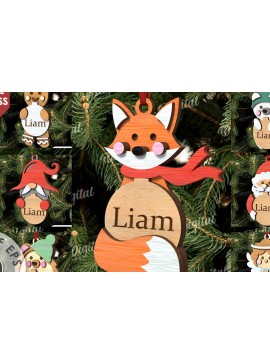 Σετ των 3 Intra απο ξύλο plywood 3mm-4mm πάχος Χριστουγεννιάτικα στολίδια Δέσμη κοπής με λέιζερ Δίασταση 8x8 cm INTRAFABR-111221586