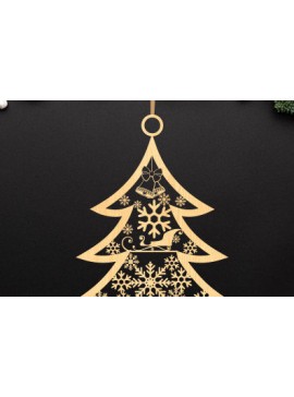 Σετ των 3 Intra απο ξύλο plywood 3mm-4mm πάχος Χριστουγεννιάτικα στολίδια - Δίασταση 8x8 cm INTRAFABR-78220648