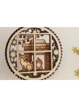 Σετ των 3 Intra απο ξύλο plywood 3mm-4mm πάχος ΧΡΙΣΤΟΥΓΕΝΝΙΑΤΙΚΑ ΣΤΟΛΙΔΙΑ Πολυστρωματικό Δίασταση 3x3 cm INTRAFABR-82924098