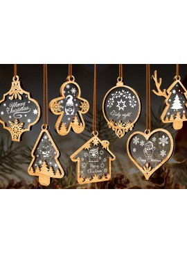 Σετ των 3 Intra απο ξύλο plywood 3mm-4mm πάχος ΧΡΙΣΤΟΥΓΕΝΝΙΑΤΙΚΑ ΣΤΟΛΙΔΙΑ Πολυστρωματική Διακόσμηση Δίασταση 5x3 cm INTRAFABR-81187894