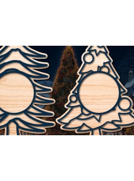 Σετ των 2 Intra απο ξύλο plywood 3mm-4mm πάχος Χριστουγεννιάτικα στολίδια Δίασταση 25x25 cm INTRAFABR-53535598