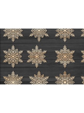 Σετ των 3 Intra απο ξύλο plywood 3mm-4mm πάχος Χριστουγεννιάτικα στολίδια Snowflake 101 Δίασταση 8x8 cm INTRAFABR-78599561