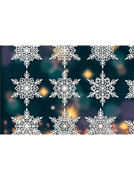 Σετ των 3 Intra απο ξύλο plywood 3mm-4mm πάχος με χριστουγεννιάτικα στολίδια Snowflake 58 Δίασταση 8x8 cm INTRAFABR-77827848