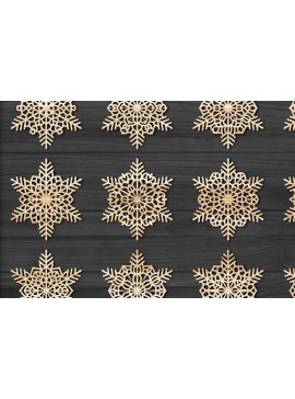 Σετ των 3 Intra απο ξύλο plywood 3mm-4mm πάχος με χριστουγεννιάτικα στολίδια Snowflake 76 Δίασταση 8x8 cm INTRAFABR-77971987