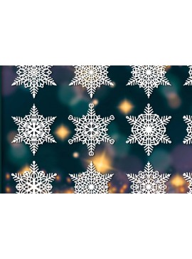 Σετ των 3 Intra απο ξύλο plywood 3mm-4mm πάχος με χριστουγεννιάτικα στολίδια Snowflake 80 Δίασταση 8x8 cm INTRAFABR-78024531