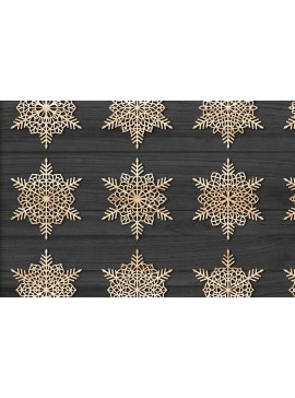 Σετ των 3 Intra απο ξύλο plywood 3mm-4mm πάχος Χριστουγεννιάτικα στολίδια Snowflake 82 Δίασταση 8x8 cm INTRAFABR-78024833