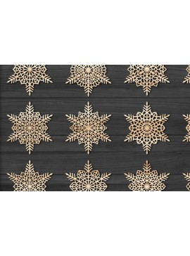 Σετ των 3 Intra απο ξύλο plywood 3mm-4mm πάχος Χριστουγεννιάτικα στολίδια Snowflake 83 Δίασταση 8x8 cm INTRAFABR-78025045