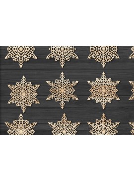Σετ των 3 Intra απο ξύλο plywood 3mm-4mm πάχος Χριστουγεννιάτικα στολίδια Snowflake 84 Δίασταση 8x8 cm INTRAFABR-78025042