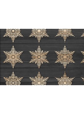 Σετ των 3 Intra απο ξύλο plywood 3mm-4mm πάχος Χριστουγεννιάτικα στολίδια νιφάδας χιονιού Δίασταση 8x8 cm INTRAFABR-78025599