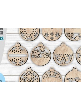 Σετ των 3 Intra απο ξύλο plywood 3mm-4mm πάχος Χριστουγεννιάτικα στολίδια Snowflakes Alser Cut Δίασταση 8x8 cm INTRAFABR-80339371