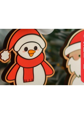 Σετ των 3 Intra απο ξύλο plywood 3mm-4mm πάχος Χριστουγεννιάτικα στολίδια Cut Δίασταση 8x8 cm INTRAFABR-100120861