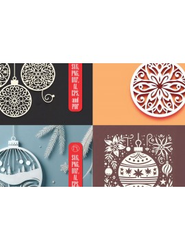 Σετ των 3 Intra απο ξύλο plywood 3mm-4mm πάχος Χριστουγεννιάτικα στολίδια Cut File Δίασταση 4x4 cm INTRAFABR-109978388