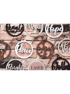 Σετ των 3 Intra απο ξύλο plywood 3mm-4mm πάχος Χριστουγεννιάτικα Στολίδια Δίασταση 8x8 cm INTRAFABR-72014738