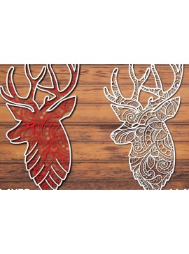 Σετ των 2 Intra απο ξύλο plywood 3mm-4mm πάχος Χριστουγεννιάτικο 3d Paper Cut Δίασταση 1200x1200 cm INTRAFABR-39881530