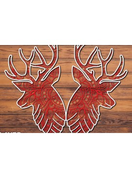Σετ των 2 Intra απο ξύλο plywood 3mm-4mm πάχος Χριστουγεννιάτικο 3d Paper Cut Δίασταση 1200x1200 cm INTRAFABR-39881538