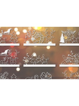 Σετ των 2 Intra απο ξύλο plywood 3mm-4mm πάχος Χριστουγεννιάτικη Χάρτινη Δέσμη Χειροτεχνίας Δίασταση 15x15 cm INTRAFABR-20102184