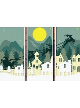 Σετ των 2 Intra απο ξύλο plywood 3mm-4mm πάχος Χριστουγεννιάτικο χαρτί κοπής με συνεχείς στρώσεις Δίασταση 15x15 cm INTRAFABR-77377789