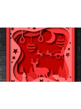 Σετ των 2 Intra απο ξύλο plywood 3mm-4mm πάχος Χριστουγεννιάτικο χάρτινο 3d Shadow Box Δίασταση 25x25 cm INTRAFABR-80516306