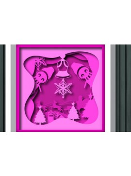 Σετ των 3 Intra απο ξύλο plywood 3mm-4mm πάχος Χριστουγεννιάτικο χάρτινο 3d Shadow Box Δίασταση 25x25 cm INTRAFABR-80516316